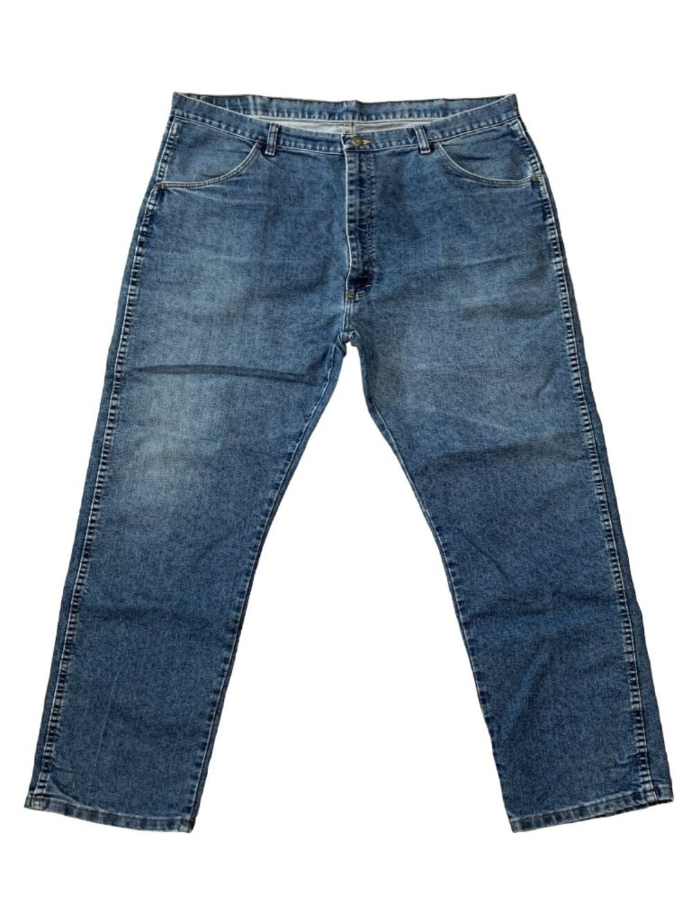 Wrangler Authentic Jeans Mens 42X30 Classic Fit Blue Denim Straight Leg 85900DW